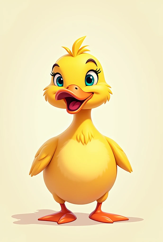 RGB cartoon duck, front view