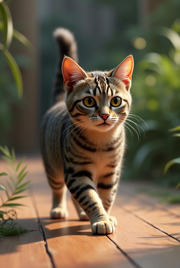 give me real life cat walking