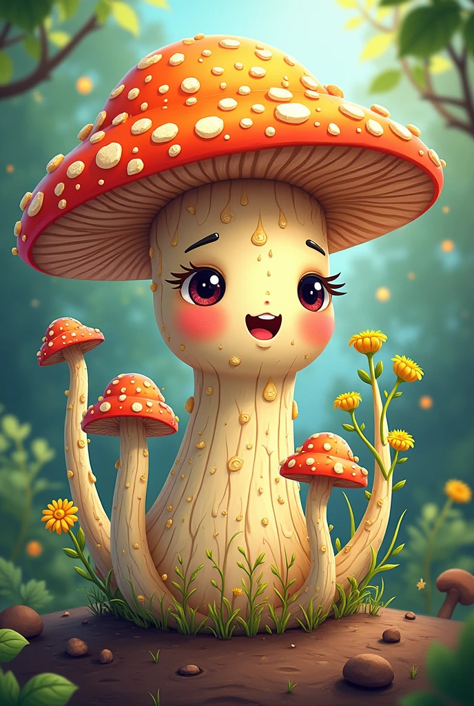 An image depicting the shape of the mycorrhiza fungus in cartoon format