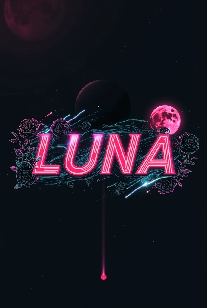 High resolution, logo spelling swiftly “Luna” cool, Jdm theme, anime theme, Cyberpunk vibe name spelling, brand logo, logo for tshirt, brand logo “LUNA”, neon vibes, acid trip vibes, acid trip, shooting stars, acid trip inside “LUNA”, acid trip, hallucinations inside “LUNA”, Waves of hallucinations, purple, techno hallucinations inside “LUNA”, Acid trip hallucinations inside “LUNA” , Waves of hallucinations inside “LUNA, splash, black roses with green leaves, blood moon, horror,