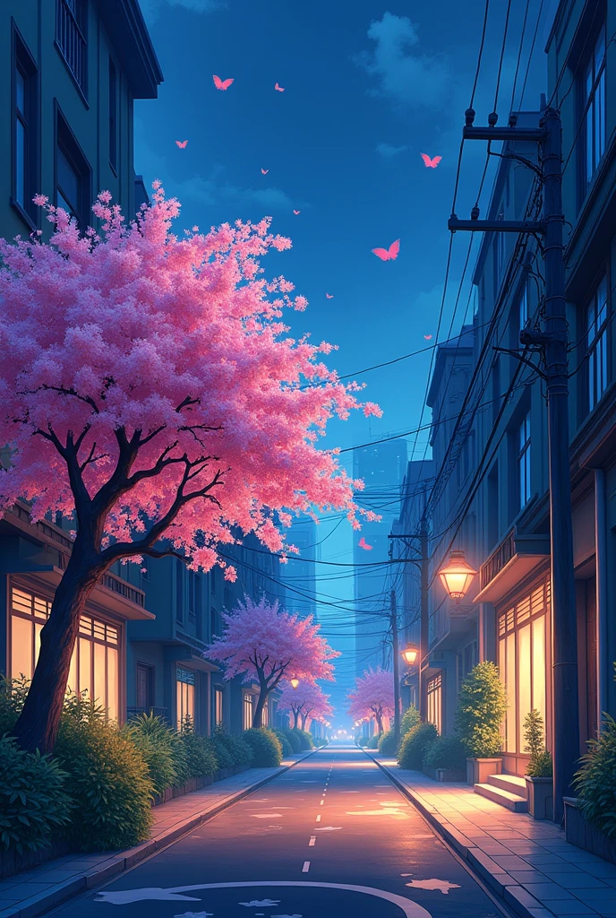 a painting of a city street at night, anime background art, flowers, ross tran. flowery tree, scenic background, anime scenery, anime movie background, hd anime cityscape, anime landscape, anime style cityscape, colorful anime movie background, anime landscape wallpaper, nightime village background, kinkade, beautiful cityscape background, by Evgeny Lushpin, city + graffiti background, anime nature wallpaper , 4k hd,, beautiful art uhd 4 k, a beautiful artwork illustration, beautiful digital painting, highly detailed digital painting, beautiful digital artwork, detailed painting 4 k, very detailed digital painting, rich picturesque colors, gorgeous digital painting
