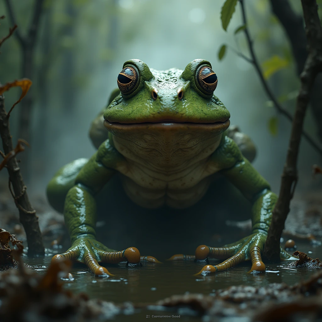Mutanted frog agresive