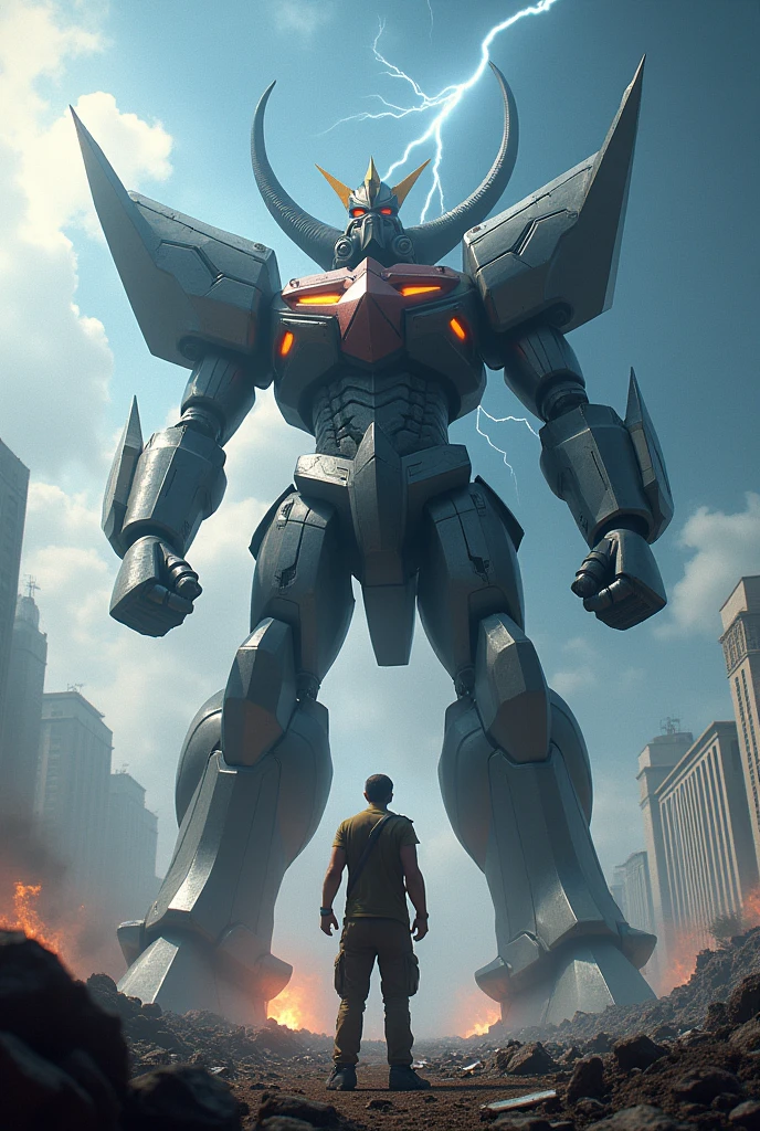 make a giant mecha against king ghidorah