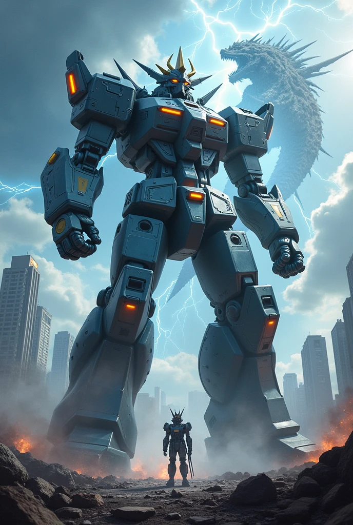 make a giant mecha against king ghidorah