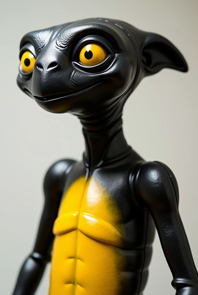 Create a happy ET.
with automotive paint gun,  in black and yellow colors E-THULER 