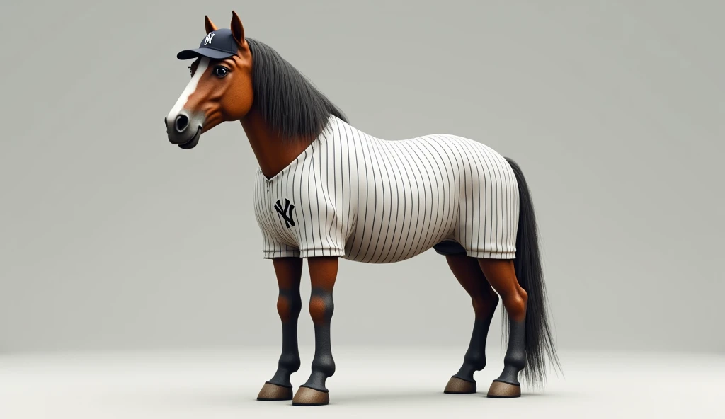 Baseball horse player upright in Yankees Uniform
