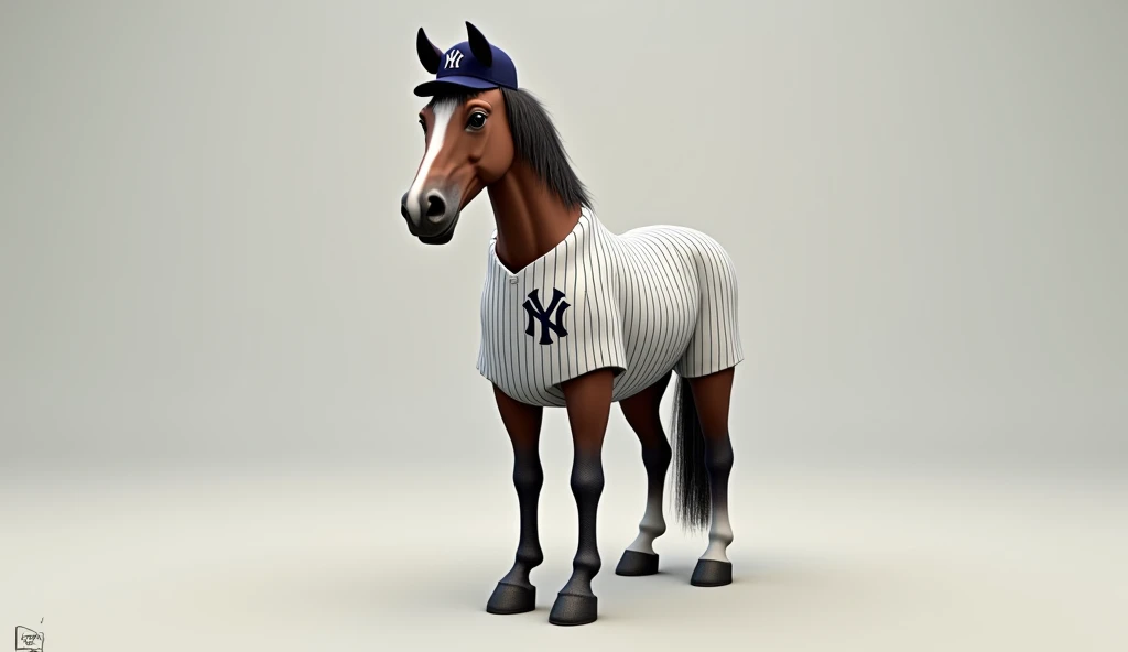 Baseball horse player upright in Yankees Uniform