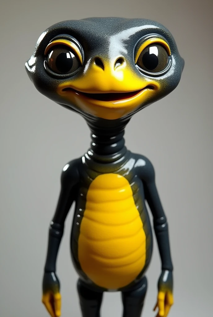Create a happy ET.
with automotive paint gun,  in black and yellow colors E-THULER 