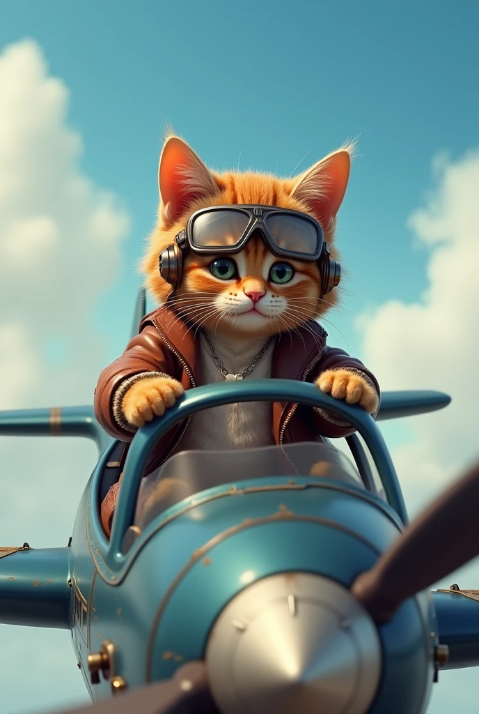 Cat airplane pilot 