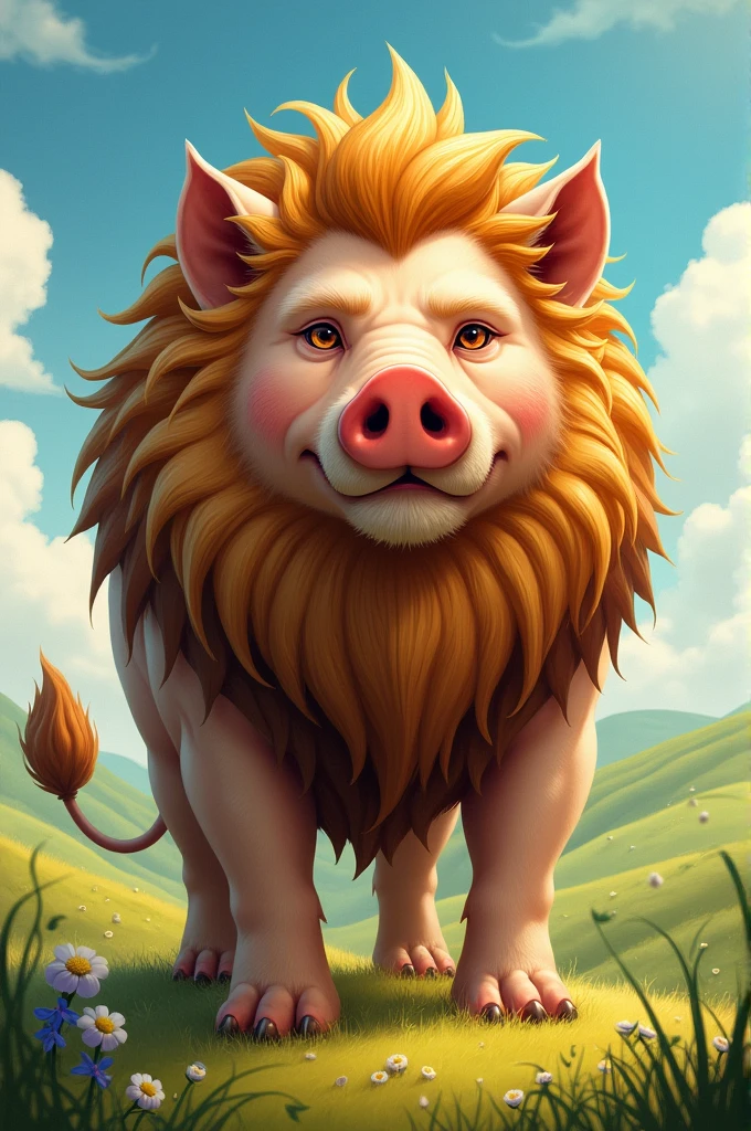 Lion mix with pig