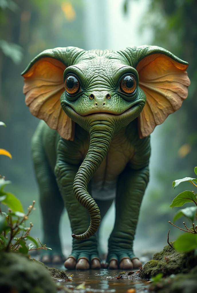 Elephant mix with frog