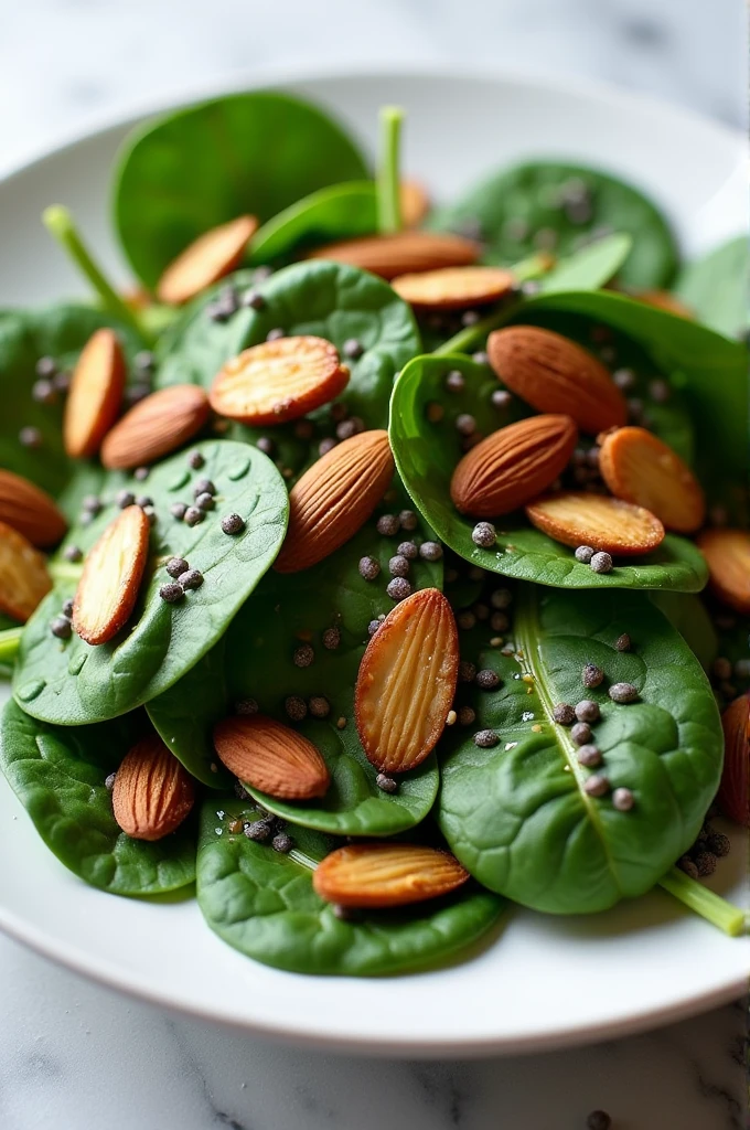 Spinach Salad with Chia Seeds and Almonds