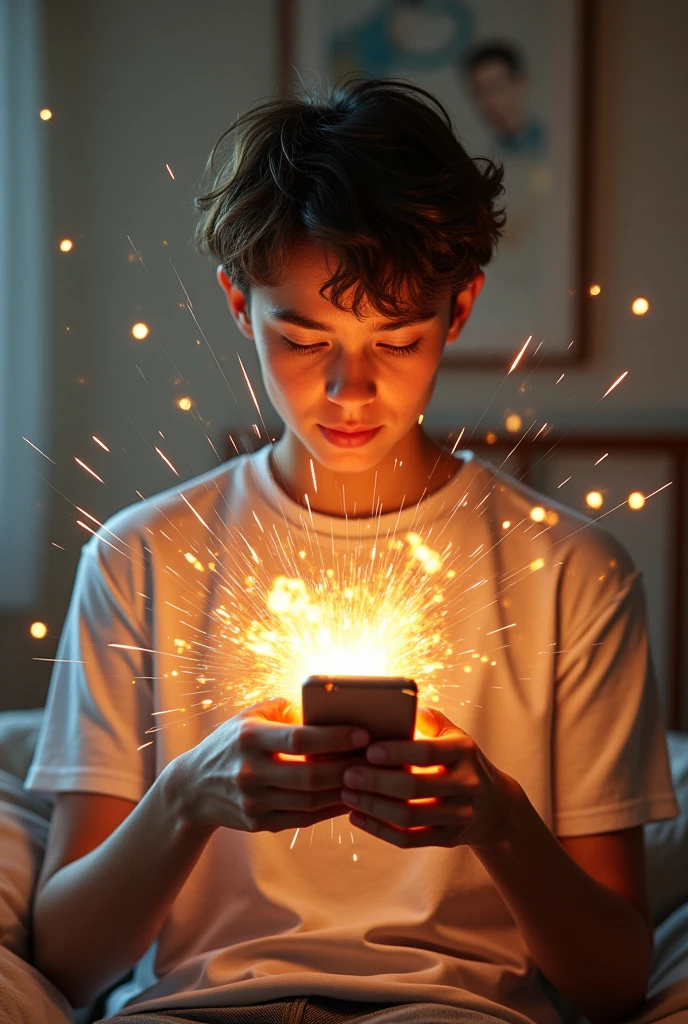 A person playing and the cell phone exploding