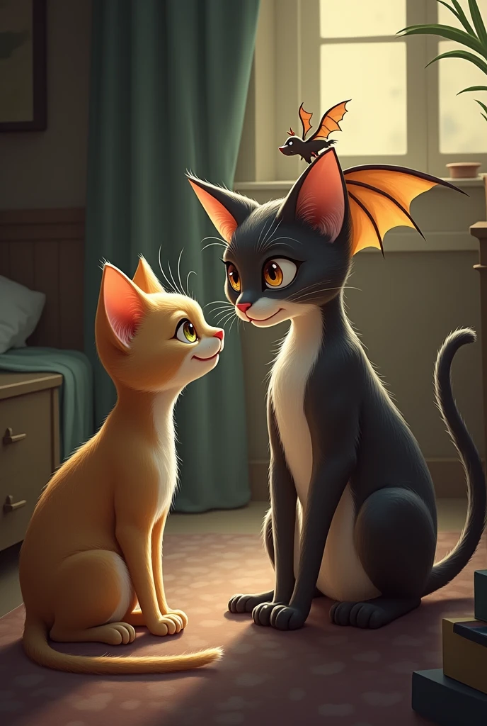 Cat and bat