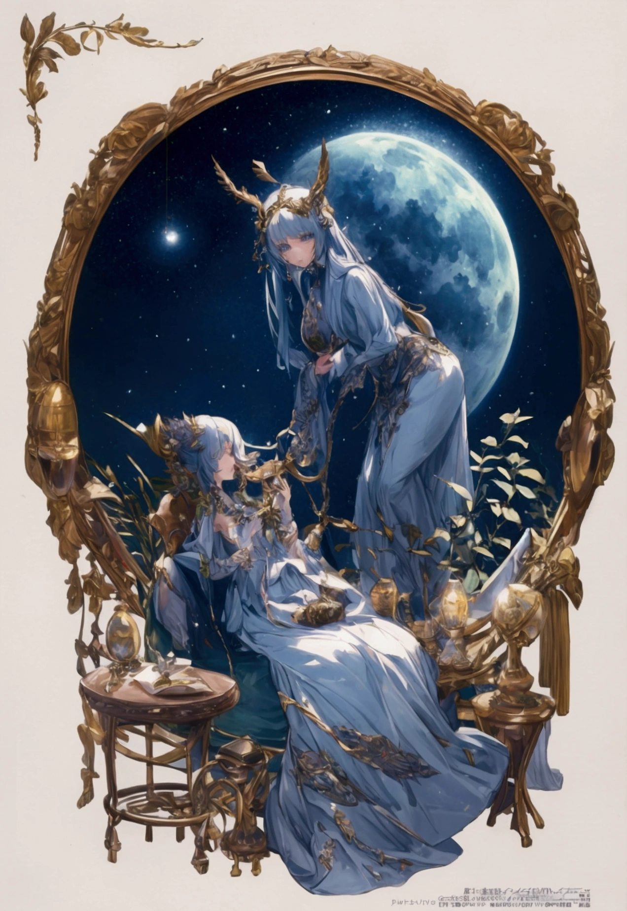 world Tree、moonlight、Moonlit Night、Fantasy、mysterious、masterpiece、Perfect art、Award-winning works