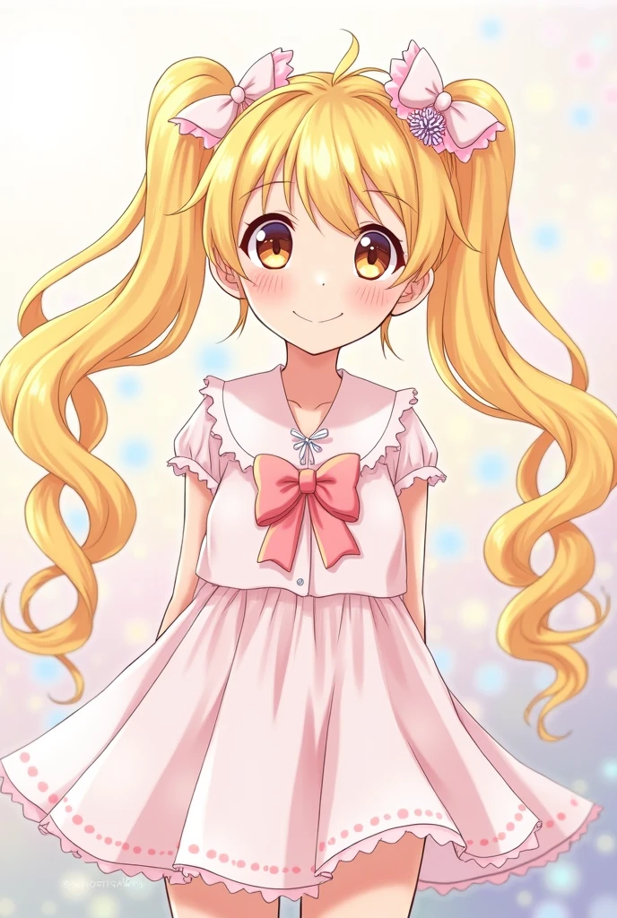 Illustration of blonde twin-tailed anime character、