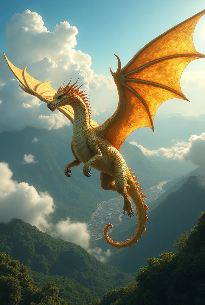 A dragon with golden colors in Brazil