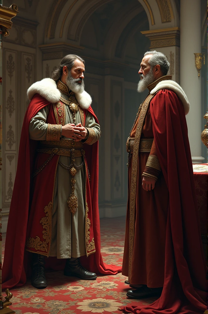 A king and a minister are talking together