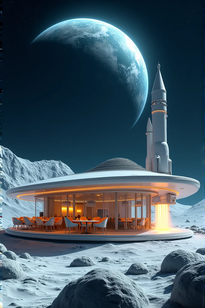 Create a restaurant on the moon with robot employees that everyone on Earth will have quick access to in rockets that fit into the restaurant