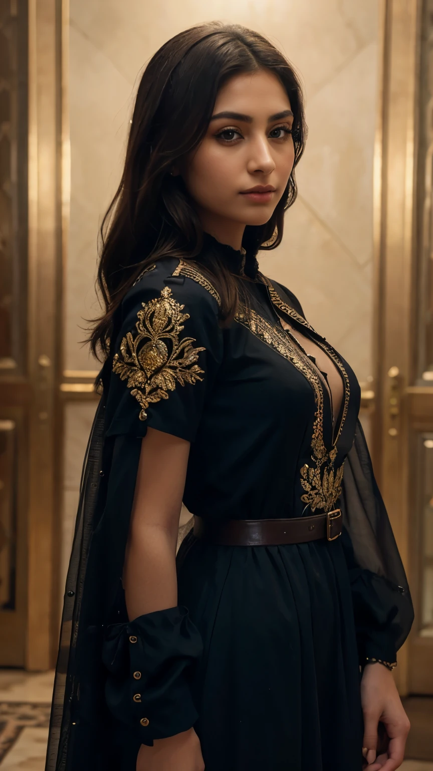 Full body, beautiful detailed eyes, beautiful detailed lips, extremely detailed eyes and face, long eyelashes, 1girl, detailed high-quality portrait, sexy afghan dress, beautiful afghan woman, detailed high-quality digital painting, elegant, charming, dramatic lighting, cinematic color palette, dramatic chiaroscuro lighting, rich and vibrant colors, photorealistic, 8k, best quality, masterpiece