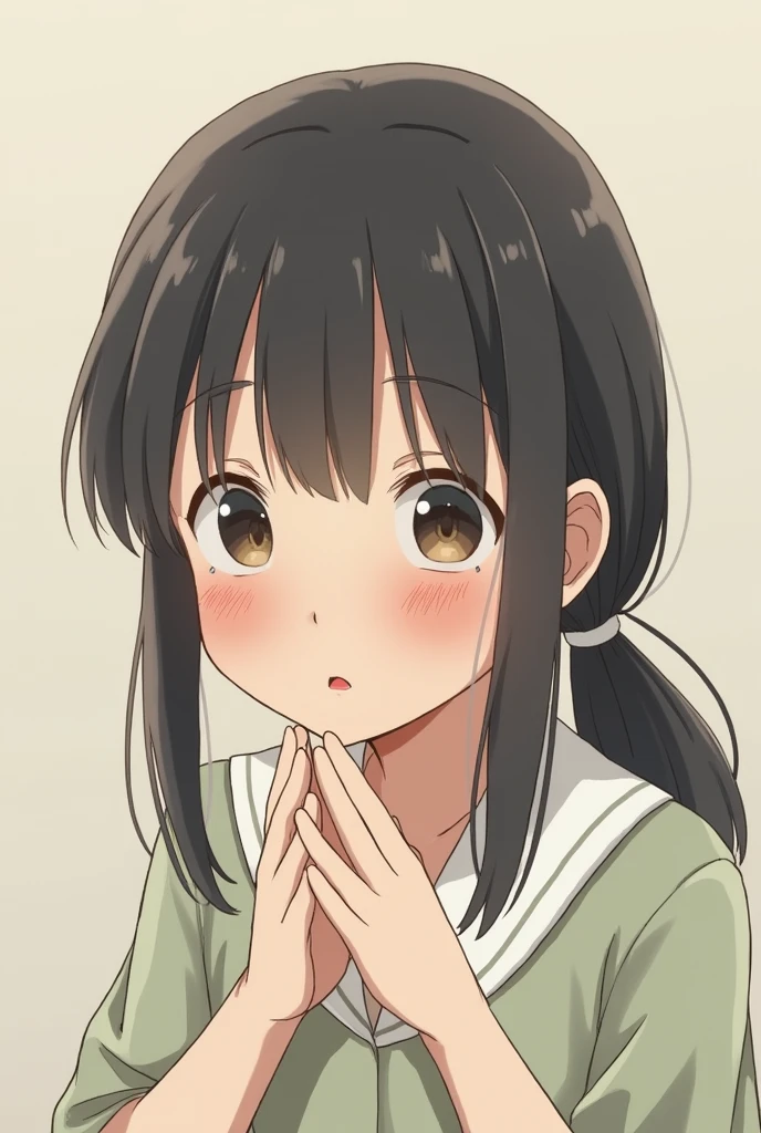 Japanese face girl，Wetting your pants
