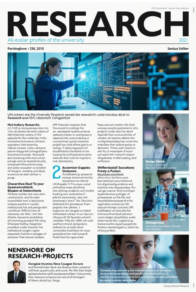 Monthly newsletter highlighting the university's research projects.