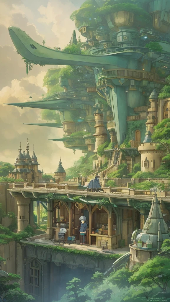 Create an image of an MBTI Architect (INTJ) character in a Ghibli-style. The character should have a thoughtful and strategic demeanor, with a whimsical and magical setting that reflects their imaginative and visionary nature. Use soft, detailed, and fantastical elements typical of Studio Ghibli's art style.