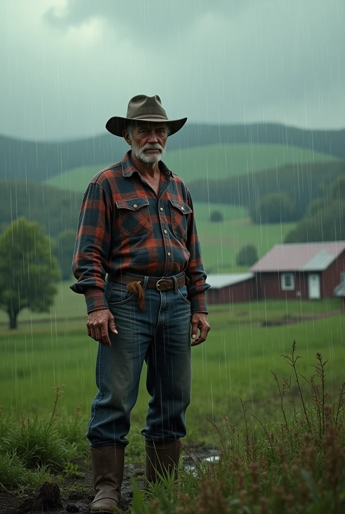 A farmer who has raining day