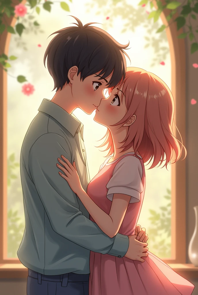 An anime boy kissing his sister 
