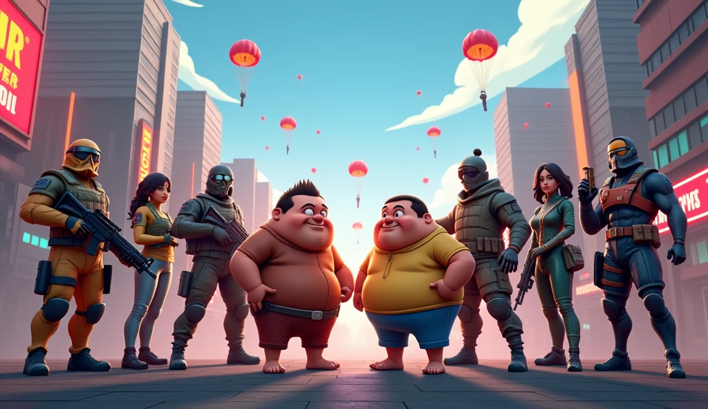 Motu patlu and free fire characters 