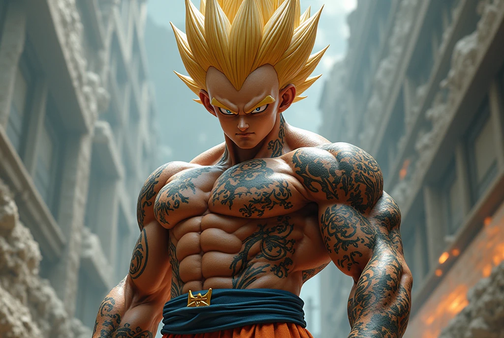 Vegeta with tattoos