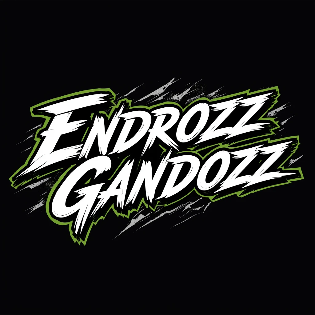 Create lettering Logo Text : Endrozz Gandozz, theme drag moto Racing brand kawasaki ninja R