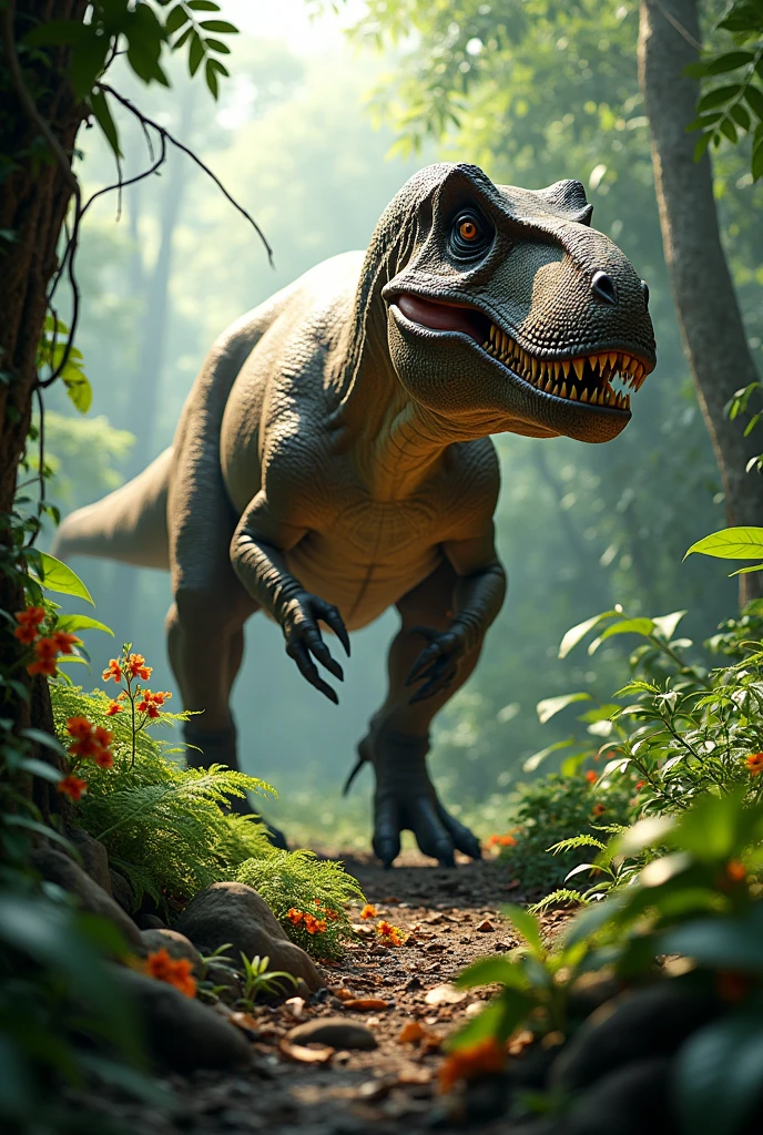 Tyrannosaurus in the African forest