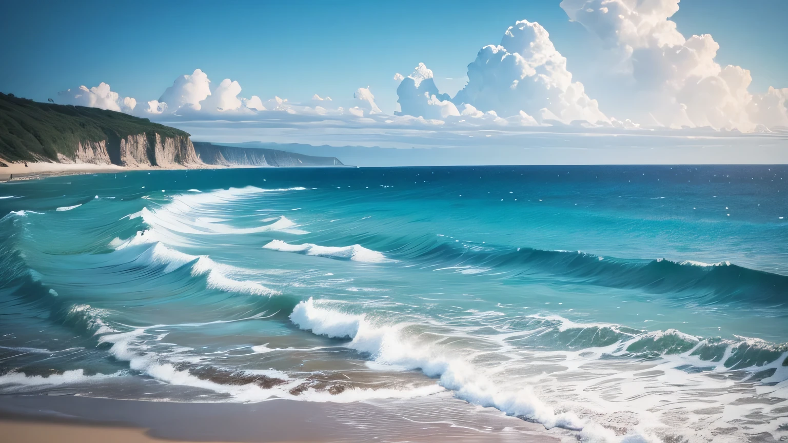Beautiful sea, looking at the camera,  