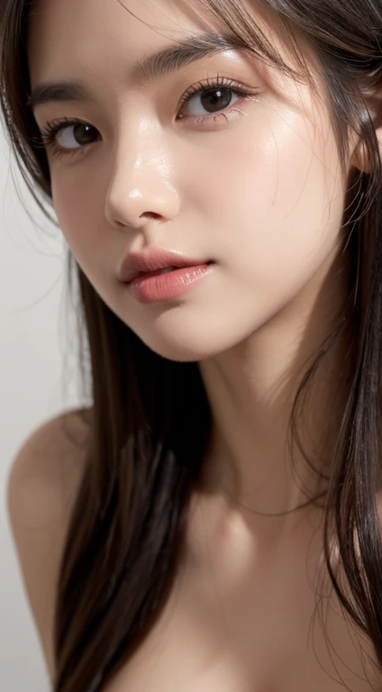 super close-up of a beautiful small breast