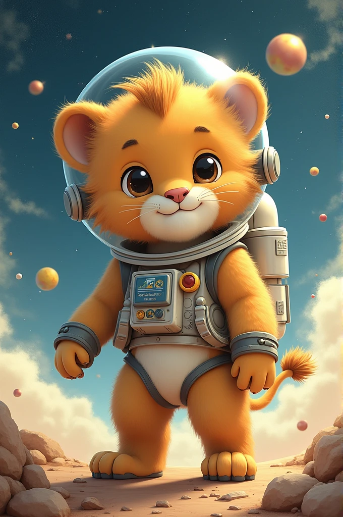 Astronaut lion cub, fluffly, studios Ghibli