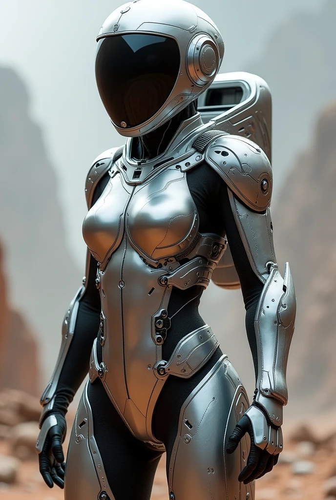 CREATIVE METALLIC SUIT TO GO TO A DIFFERENT PLANET

