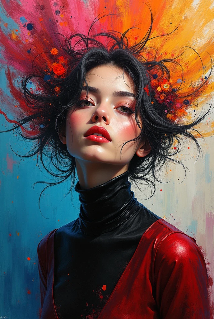abstract expressionist painting abstract beauty,center,looking at the camera,get closer to perfection,dynamic,moon,very detailed,digital painting,art station,concept art,smooth,sharp focus,illustration,Artwork by Carne Griffiths and Wadim Kashin . energetic brush strokes, Bold colors, abstract form, representative, emotional, official art,unity 8k wallpaper,very detailed,beautiful and aesthetic,masterpiece,best quality,(zentangle, mandala, tangle, entangle),(fractal art:1.3),1 woman,very detailed,dynamic angle,((cowboy shot)),The most beautiful form of chaos,elegant,brutal design,vivid colors,romanticism,james jean,Antono du Robbie,ros tran,Francis Bacon,It was really cold,Adrian Genius,Petra Courtwright,Gerhard Richter,takato yamamoto,ashley wood,atmosphere,ecstasy of notes,Show streaming notes,