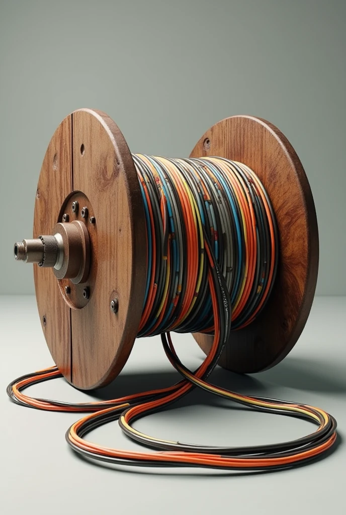 Make a wooden spool with multiplexed cable