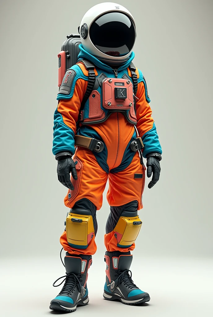 CREATIVE SUIT IN BRIGHT COLORS TO GO TO A DIFFERENT, MORE MOBILE PLANET