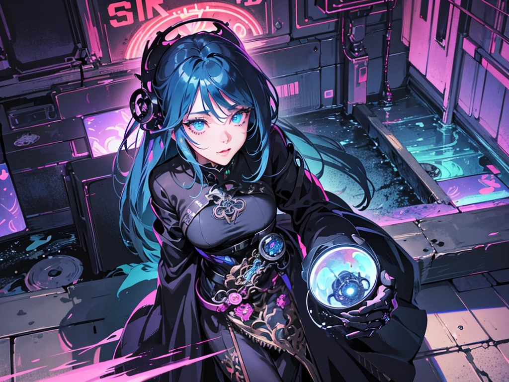 beautiful detailed eyes, beautiful detailed lips, extremely detailed eyes and face, long eyelashes, 1 girl, anime style, demon slayer, futuristic architecture, sci-fi, dramatic lighting, neon colors, glowing details, volumetric fog, detailed mechanical elements, intricate gears and machinery, best quality, 8k, highres, masterpiece, ultra-detailed, realistic, photorealistic