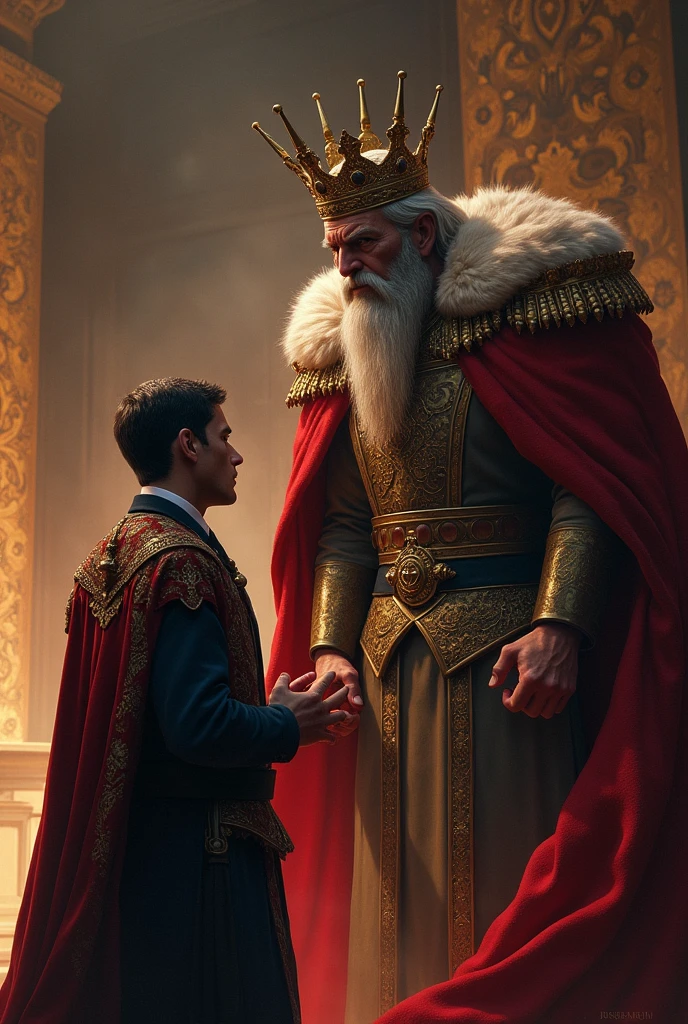 The minister said something to the king and the king got very angry