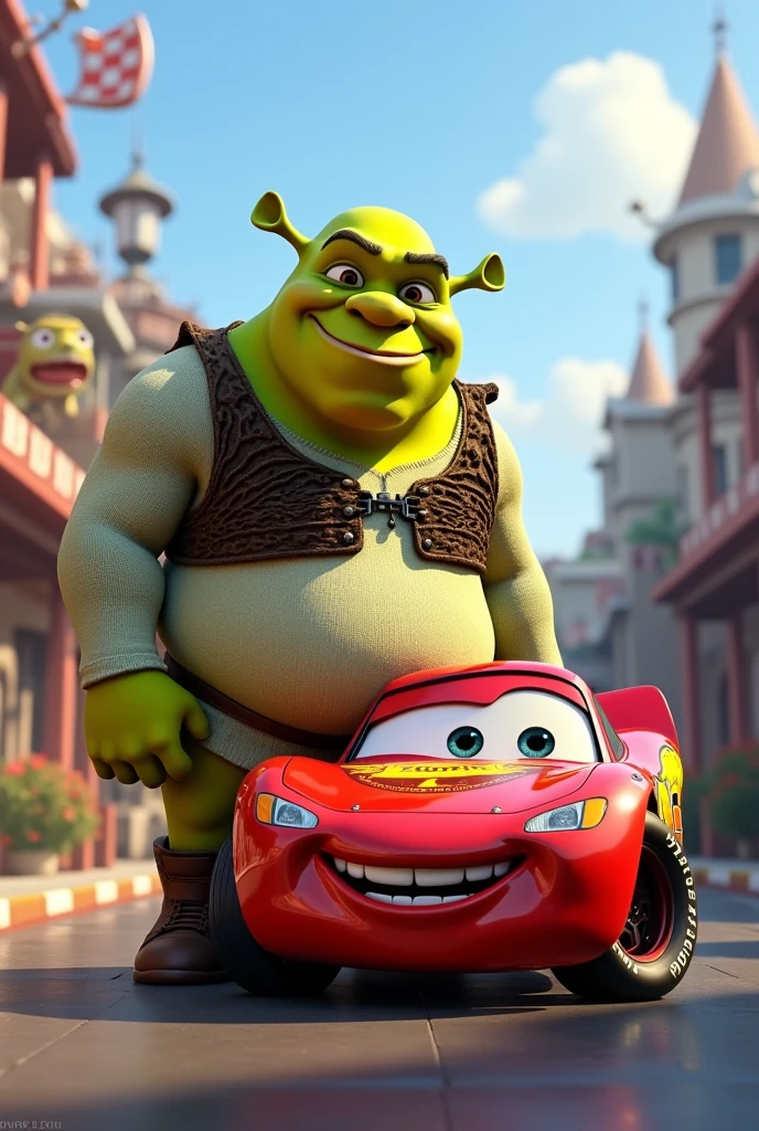 Sherk con el Ray Mqueen