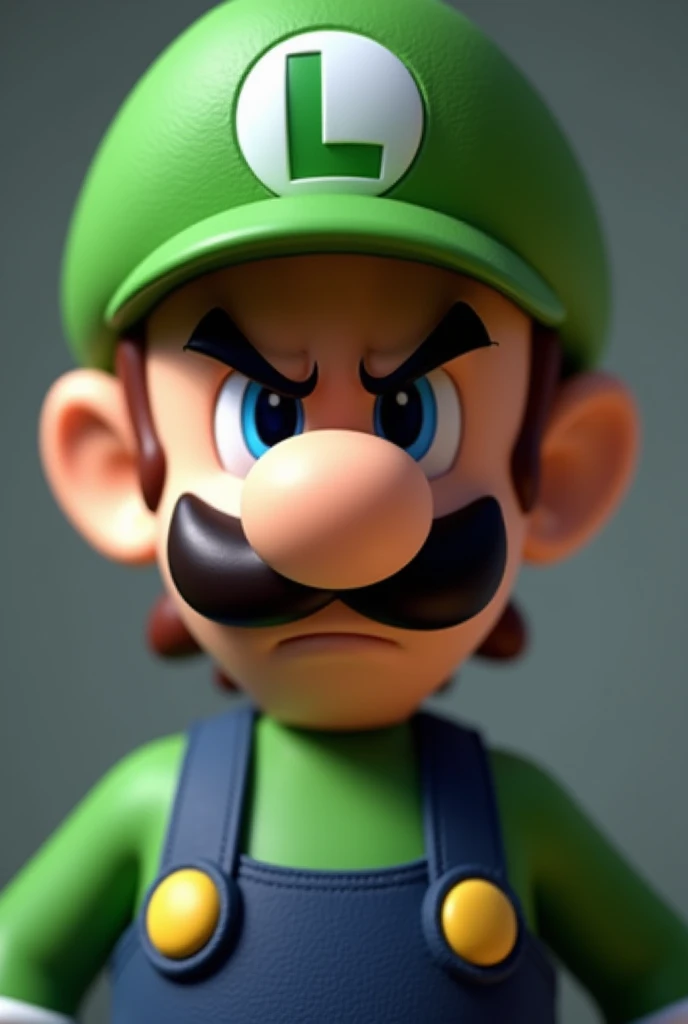character Luigi with disgusted expression