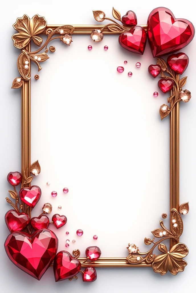 Love themed frame with gems aesthetic and decorative and no background at all fully transparent background