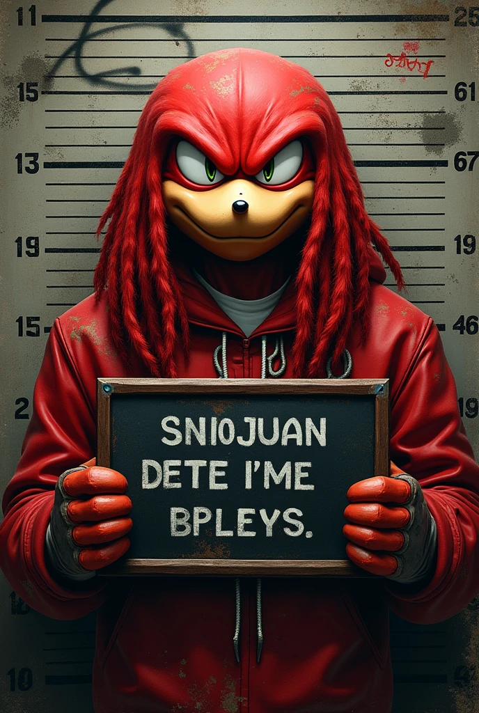 mugshot de knuckles the echidna streetwear gráfico ruim