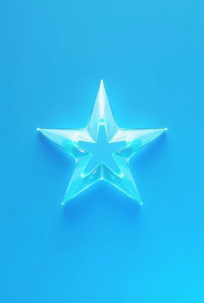 A 2d star shape with 5 arm and only star should be with vibrant sky blue colour