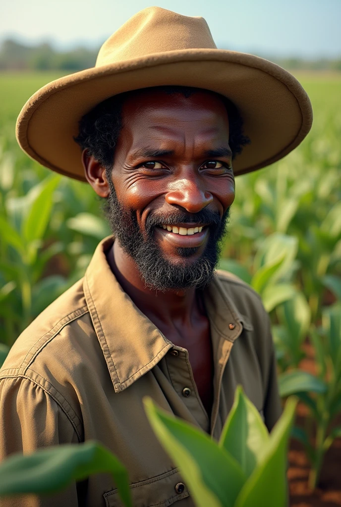 A portrait of an African farmer whose successful