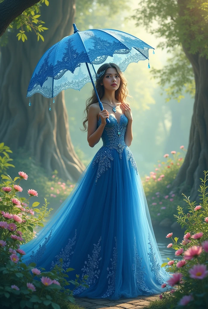 Blue princess umbrella 