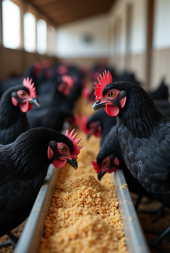Feed management image for black laying hens shaver black